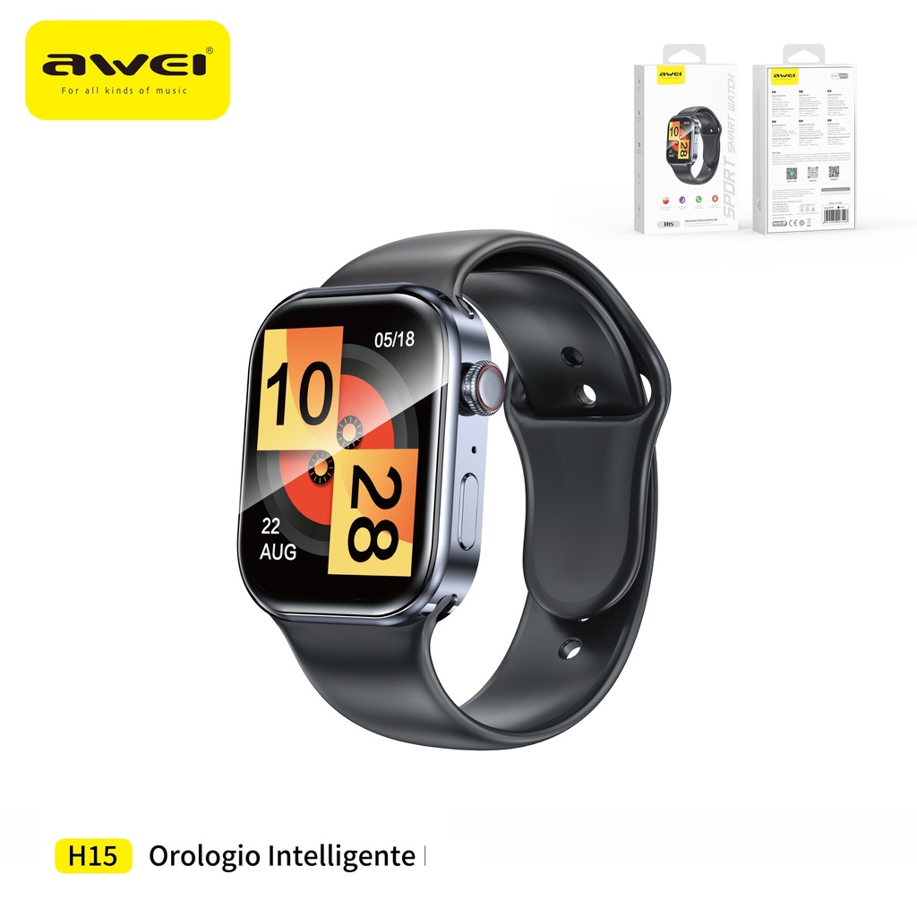 AWEI H15-BK Smartwatch Nero Impermeabile 100 + Modalità Sport