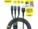 AWEI 3 IN 1 FAST CHARGING CAVO 1.2M