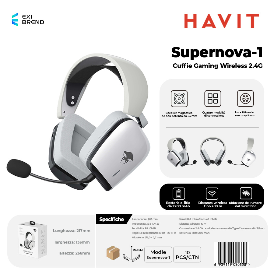 HAVIT Supernova-1 Cuffie Gaming Wireless 2,4g