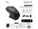 HAVIT Wirelss BLUTOOTH 5.2/USB gaming mouse DPI FINO 26000 CON BASE DI RICARICA