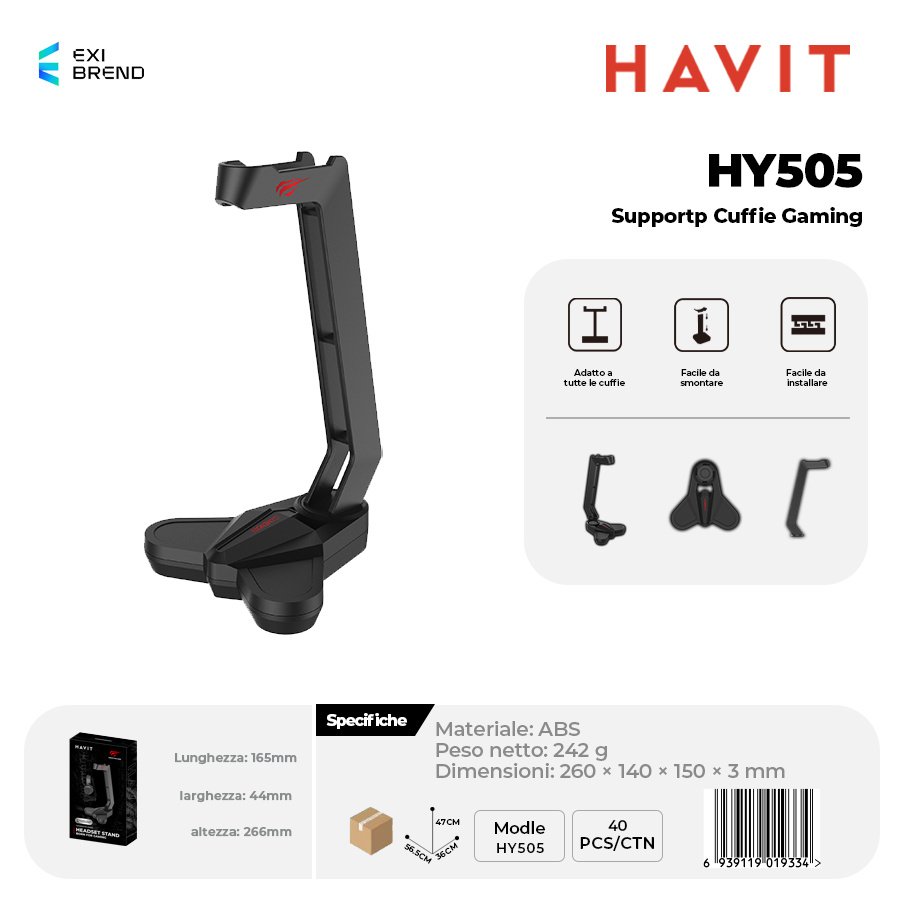 HAVIT HY505 Supporto Cuffie da Gaming