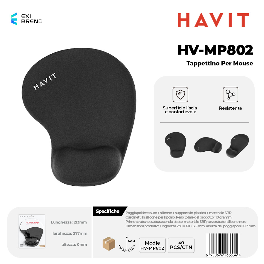 HAVIT HV-MP802-BK Tappettino per Mouse