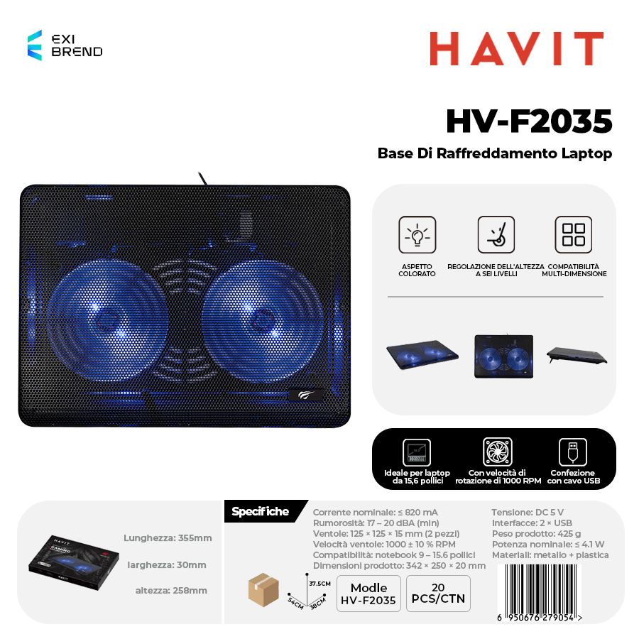 HAVIT HV-F2035 Base di Raffreddamento Laptop