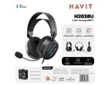 HAVIT CUFFIE GAMING ALTOPARLANTE DA 50MM CON RGB PIEGHEVOLE A 90°