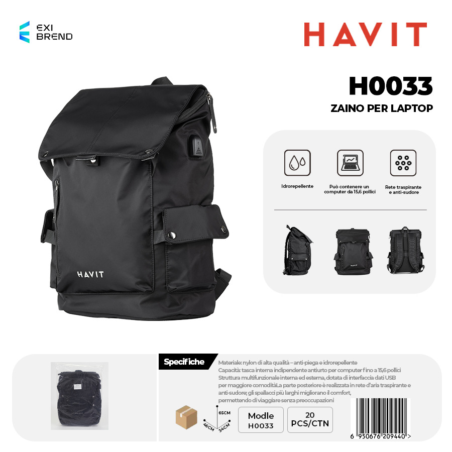 HAVIT H0033 Zaino per Laptop