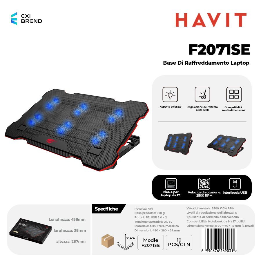 HAVIT F2071SE Base di Raffreddamento Laptop