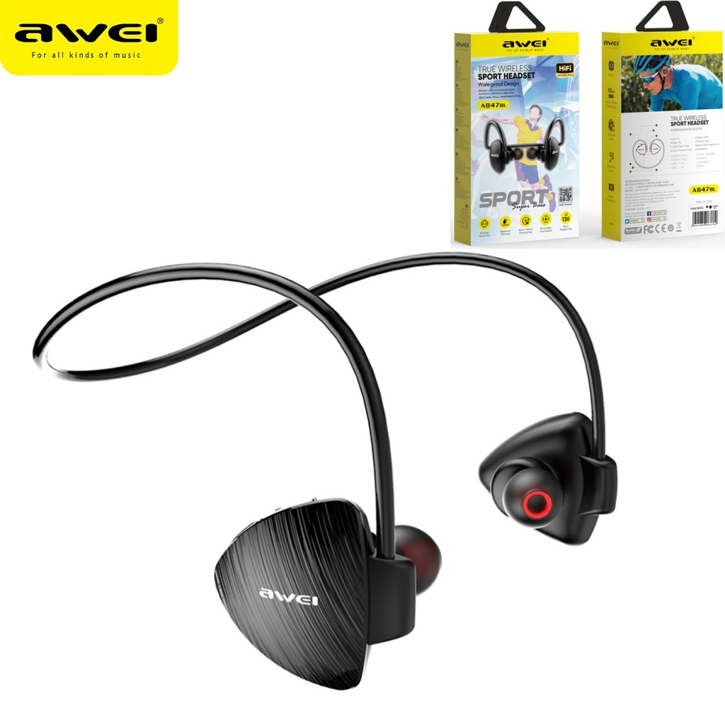 [A847BL] AWEI A847BL Cuffie Bluetooth Nere a Doppio Padiglione Aperto