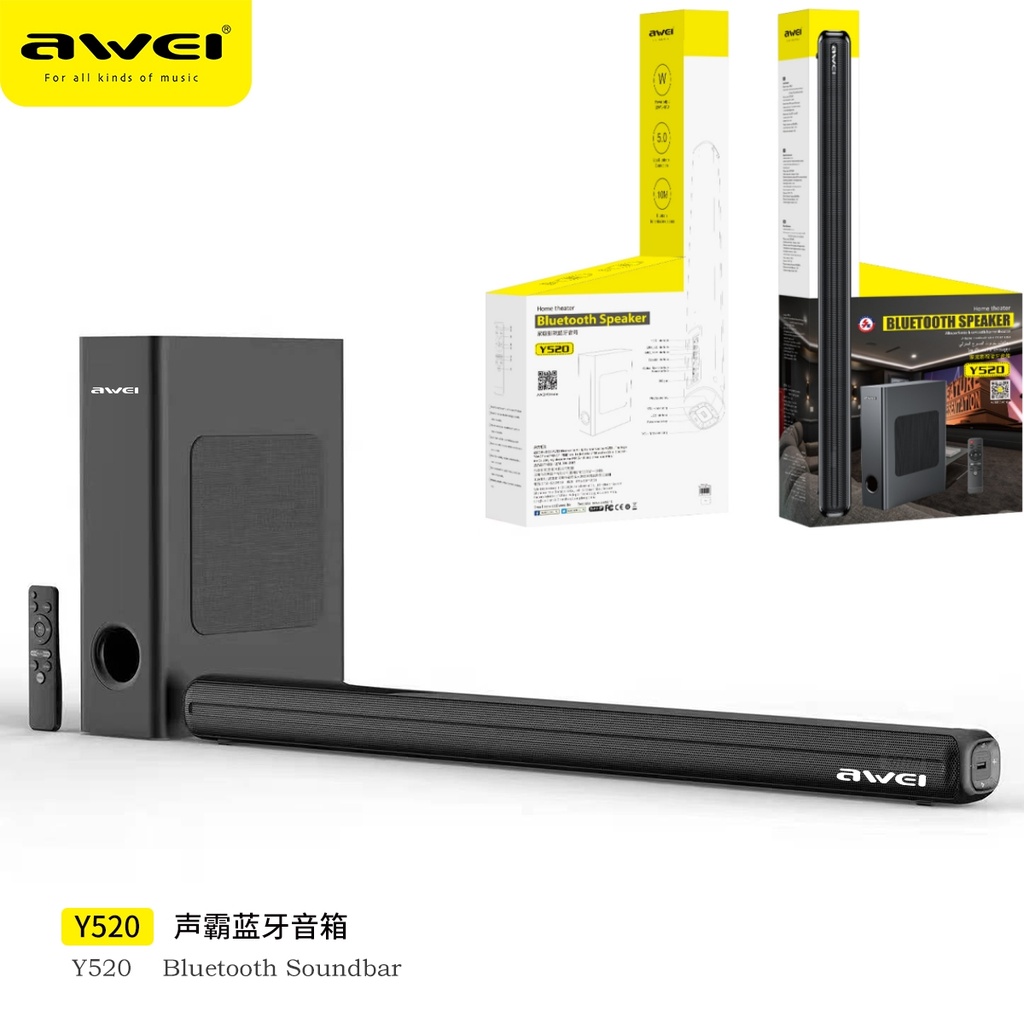 AWEI Y520 Speaker Sound Around Tv Bluetooth Nero