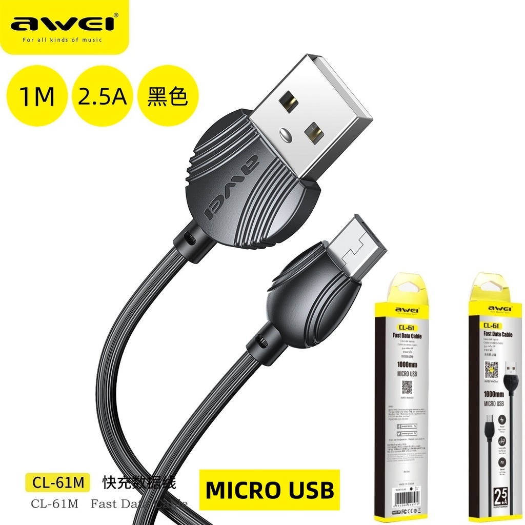 AWEI CL-61MBK Cavo USB To Micro USB