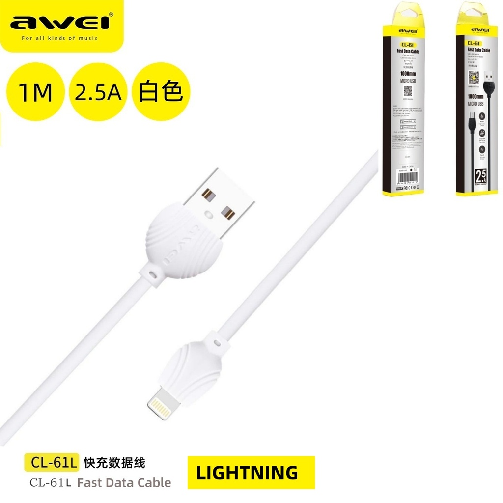 AWEI CL-61LWH Cavo USB To Lightning