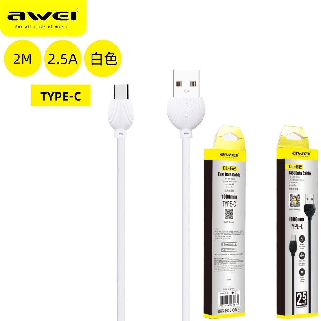 [CL-62TWH] AWEI CL-62TWH Cavo USB a Type-C