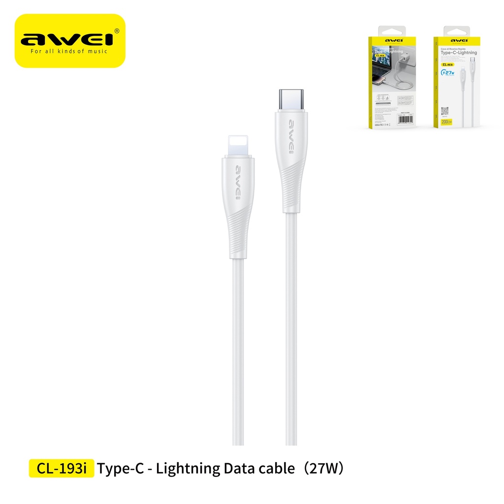 AWEI CL-193iWH Cavo Type-C a Lightning 2 m