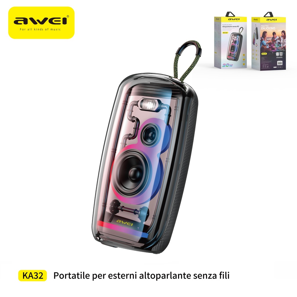 AWEI KA32 Altoparlante con Luci LED 20W