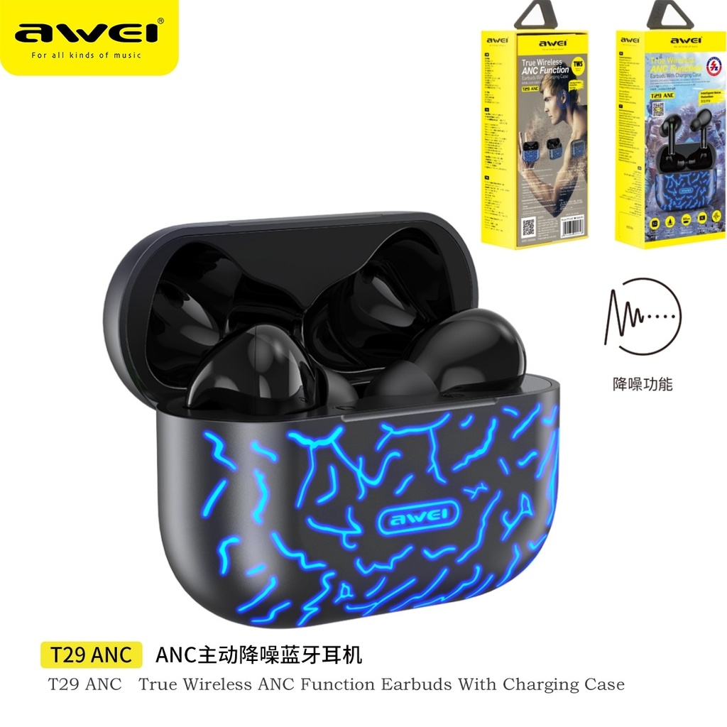 AWEI T29ANC ANC Cuffie Wireless Nero