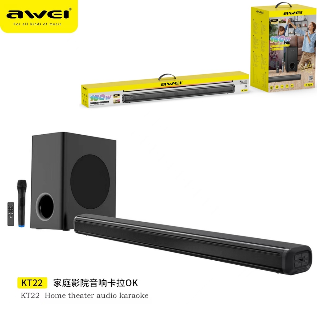 [KT22] AWEI KT22 Set Soundbar + Subwoofer 80W + 80W