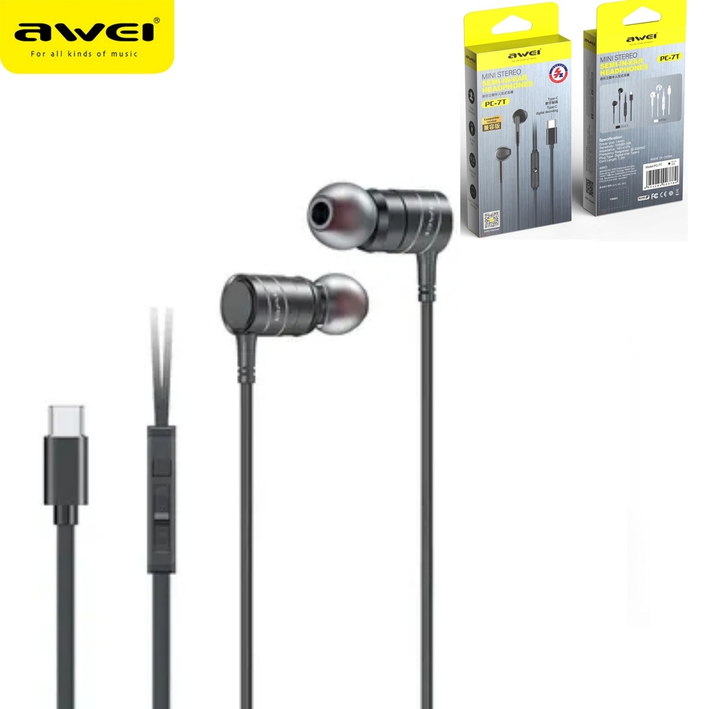 AWEI PC-8T in-Ear Cuffie con Ingresso Type-C