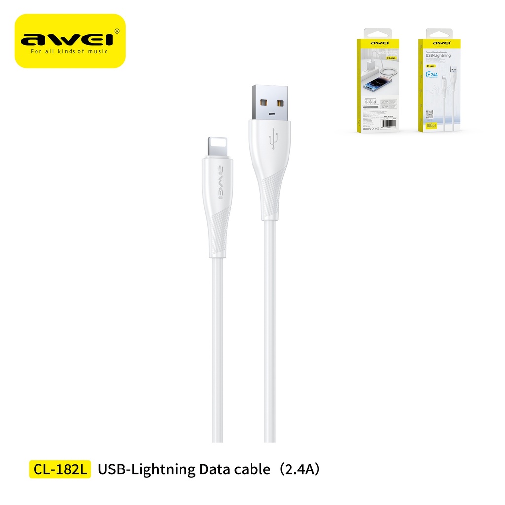 [CL-182LWH] AWEI CL-182LWH Cavo USB-a To Lightning 1 m