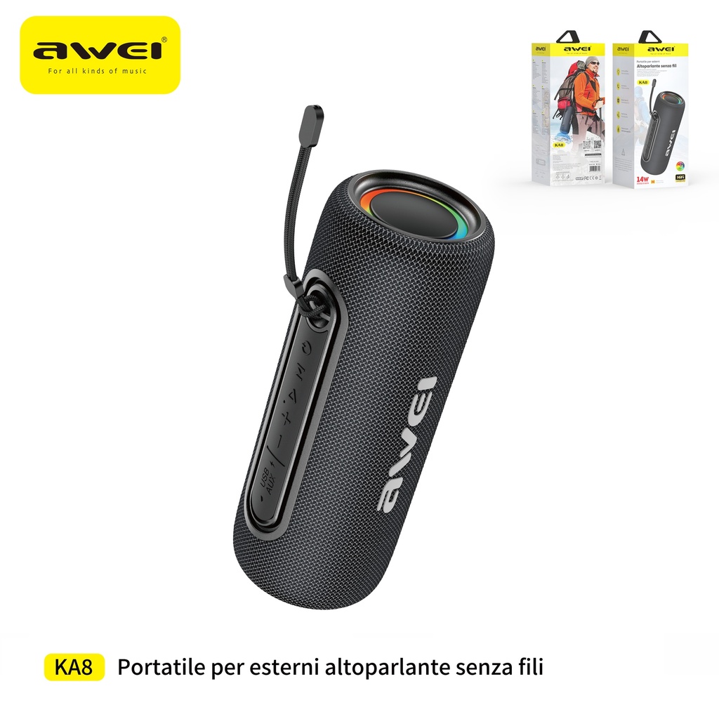 AWEI KA8 Altoparlante Bluetooth con RGB 14W