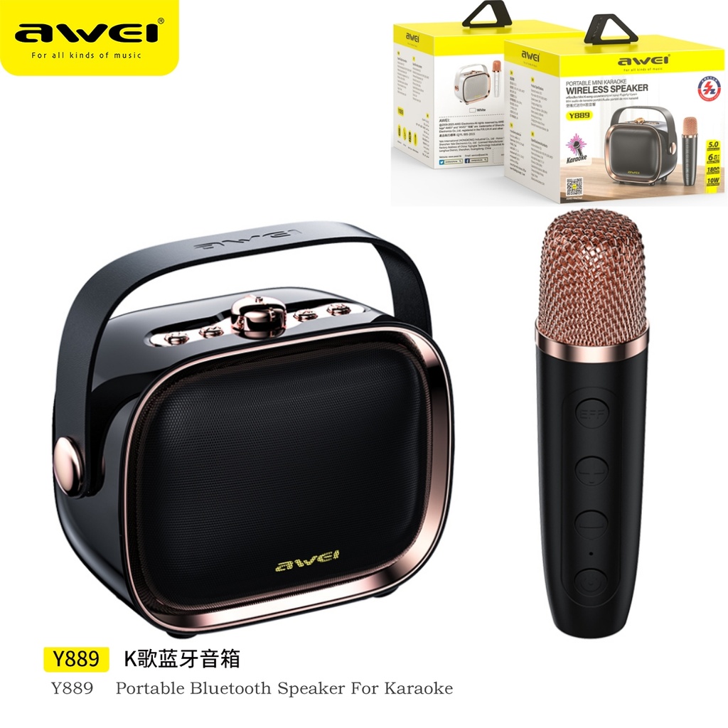 AWEI Y889 Mini Karaoke Bluetooth Nero