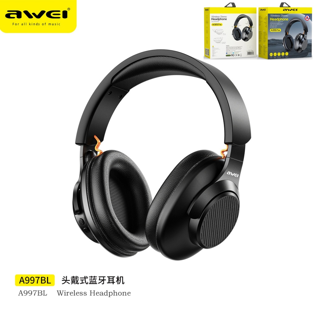 AWEI A997BL Cuffie Pieghevole Wireless Nero