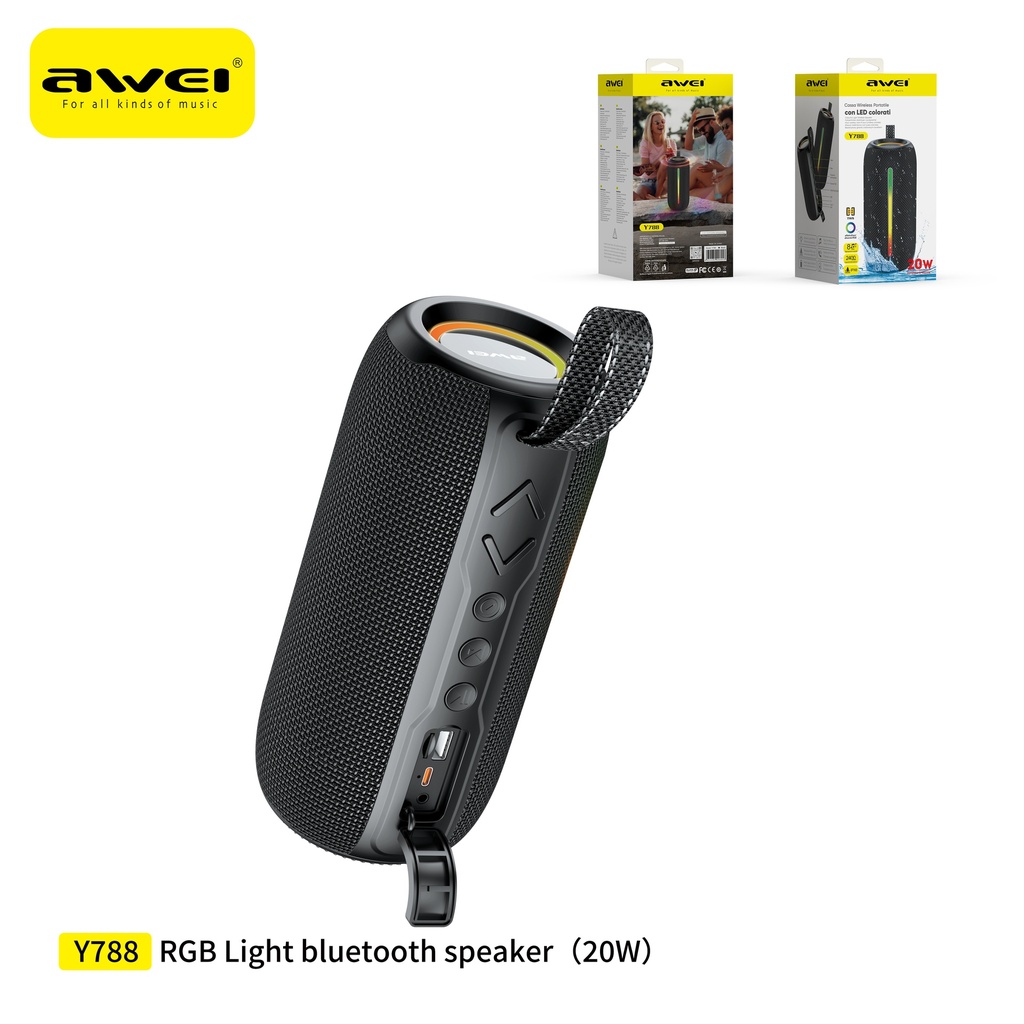 AWEI Y788 Speaker RGB Bluetooth Nero 20W