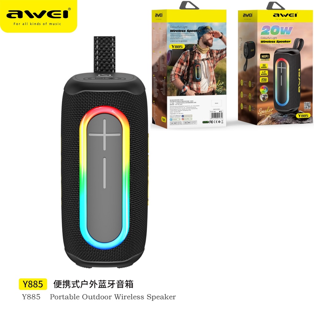 AWEI Y885 Altoparlante Bluetooth Portatile per Esterni