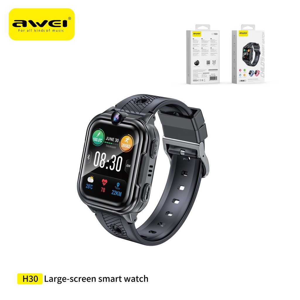 AWEI H30-BK Orologio con Chiamata per Bambini Nero