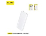 AWEI POWER BANK USB IN POLIMERO BIANCO 10000MAH BIANCO