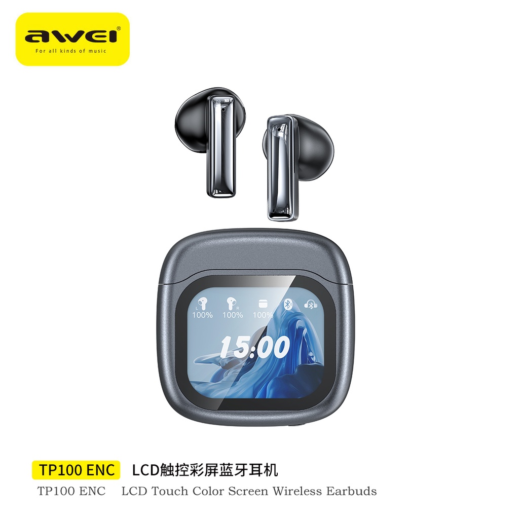 AWEI TP100ENC Auricolari True Wireless con Display Multifunzione
