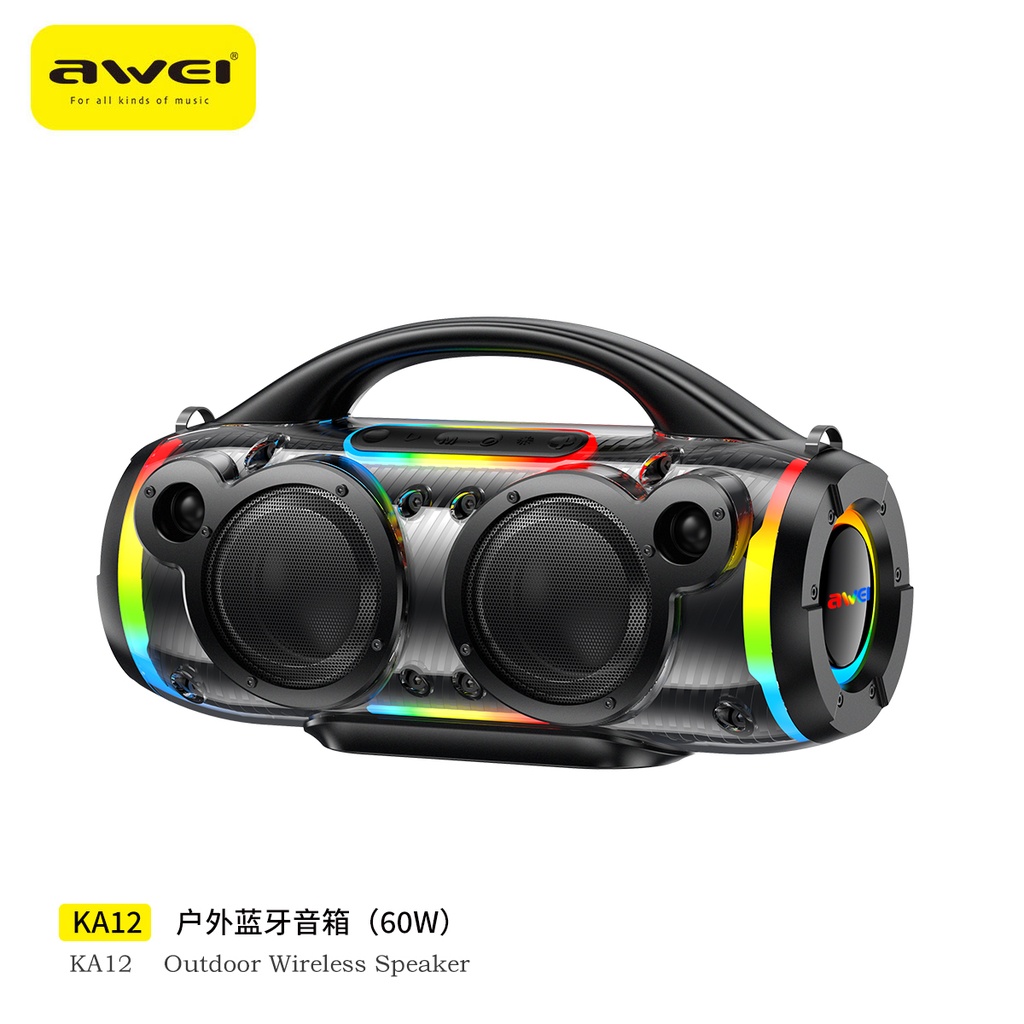 AWEI KA12 Speaker Bluetooth RGB con Manico 60W