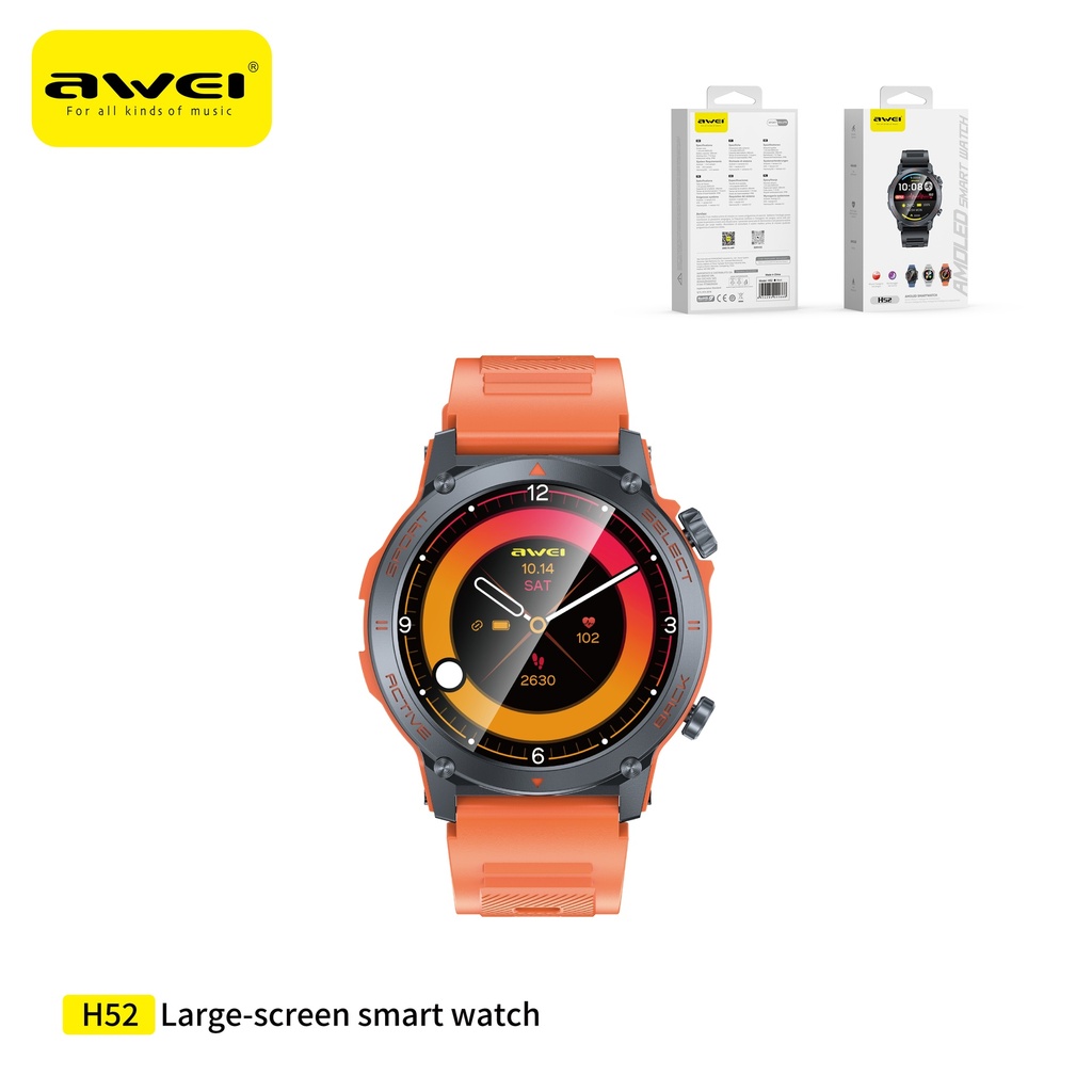 AWEI H52-OG Orologio Smart con Chiamate Display AMOLED