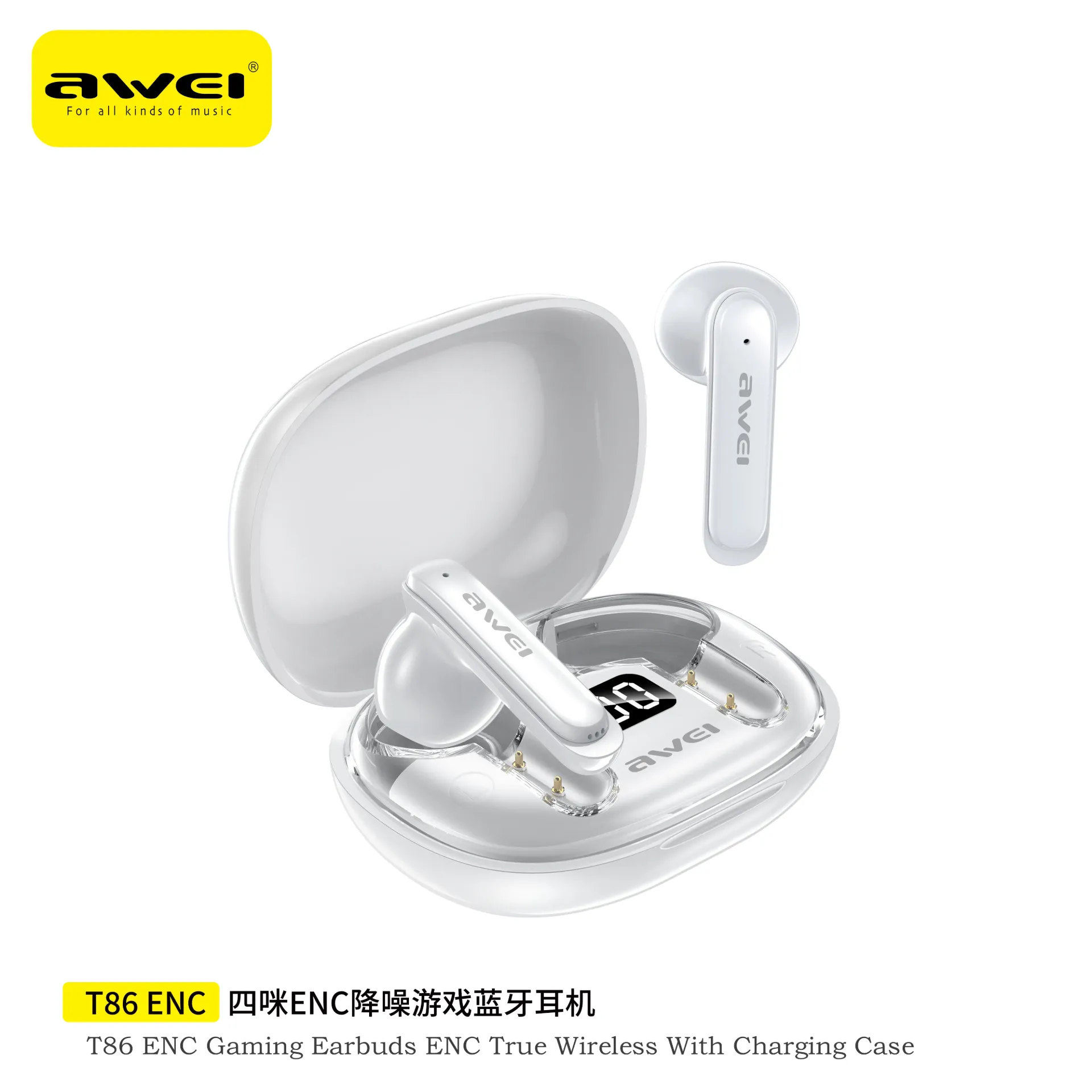 AWEI ENC CUFFIE WIRELESS BIANCO TOTALE
