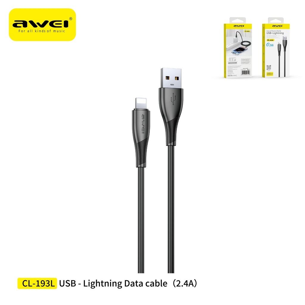 AWEI CL-193LBK Cavo USB To Lightning2 M