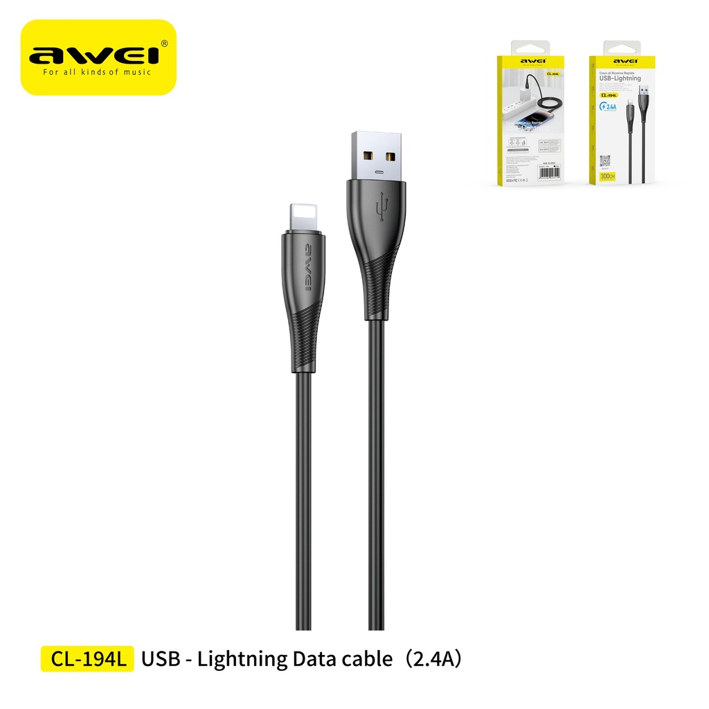 AWEI CL-194LBK Cavo USB To Lightning3 M