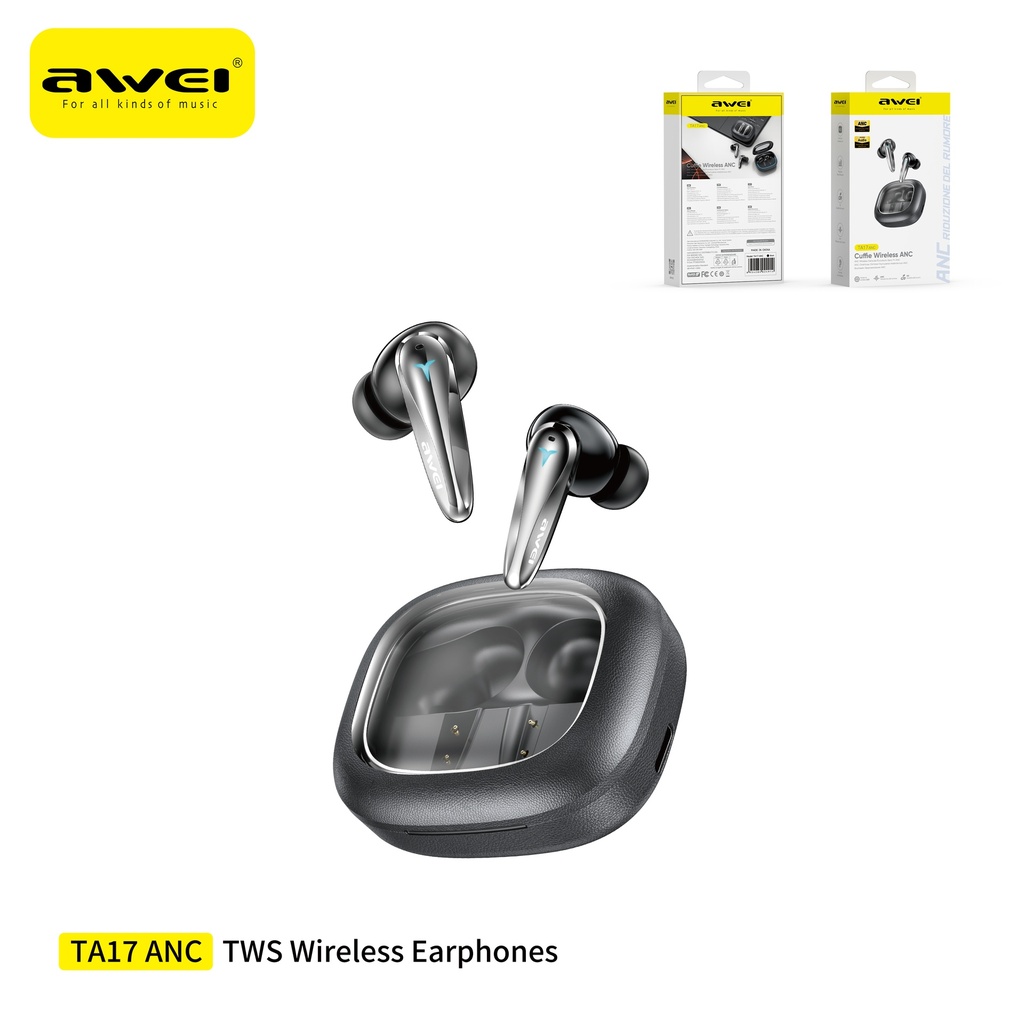 [TA17 ANC] AWEI TA17 ANC Auricolari ANC Bluetooth in-Ear Nero