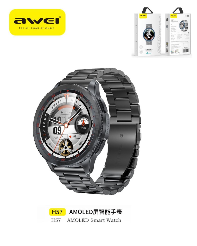 AWEI H57-BK Smartwatch Cinturino Metallo