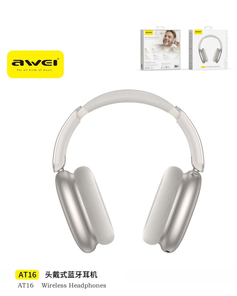 AWEI AT16-GD Cuffie Wireless Oro