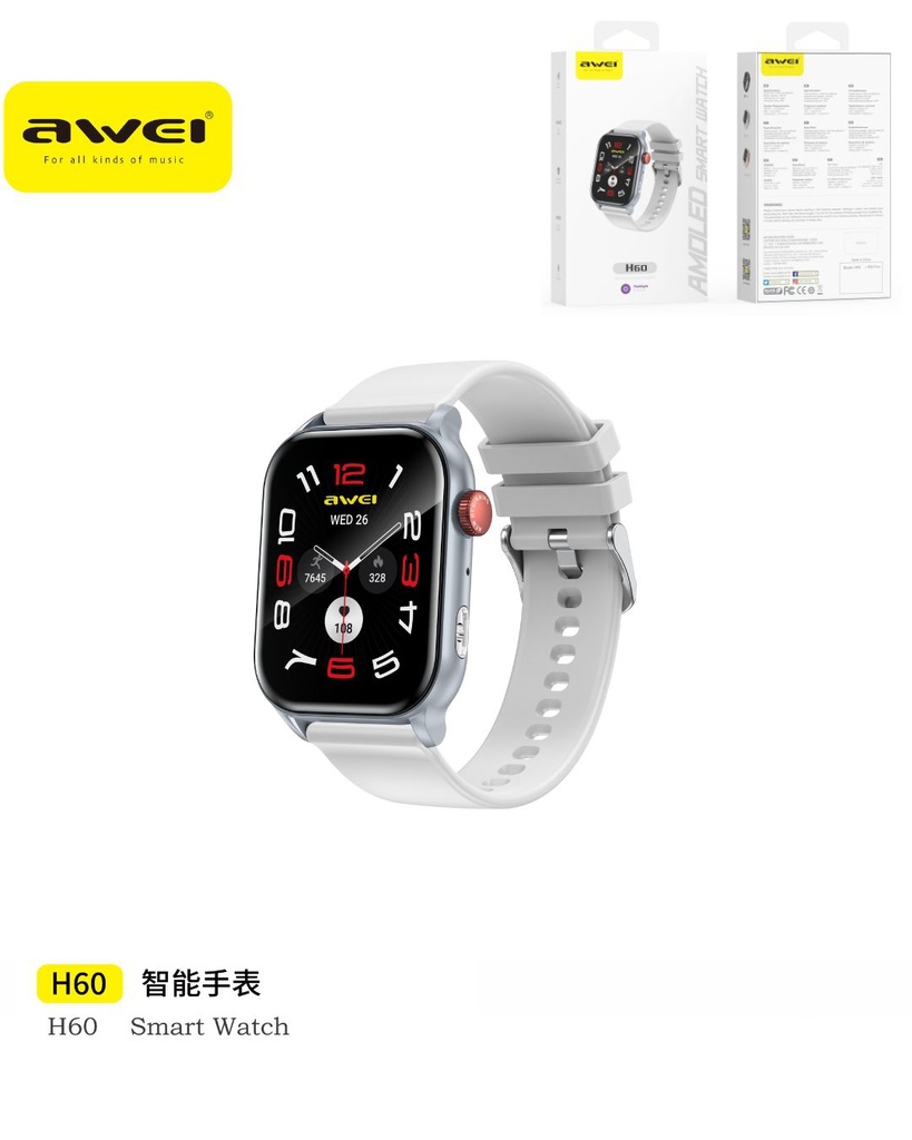 AWEI H60-SI Smartwatch Display AMOLED Silver