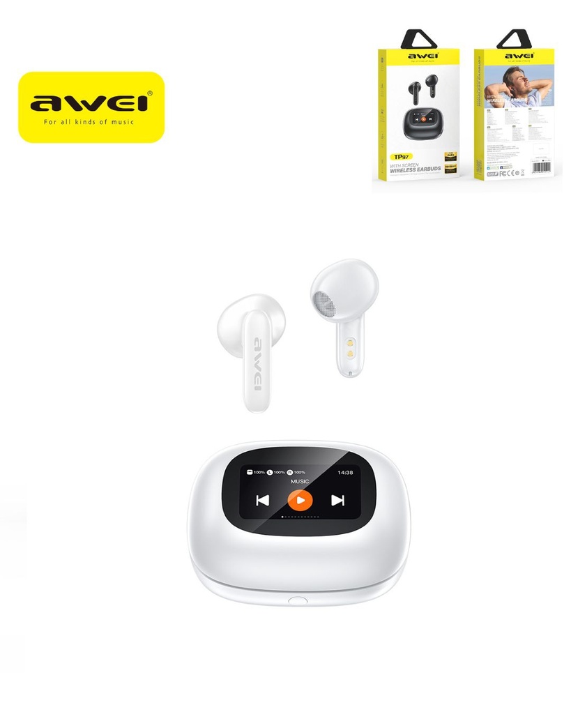 AWEI TP97-WH Auricolari Wireless con Display