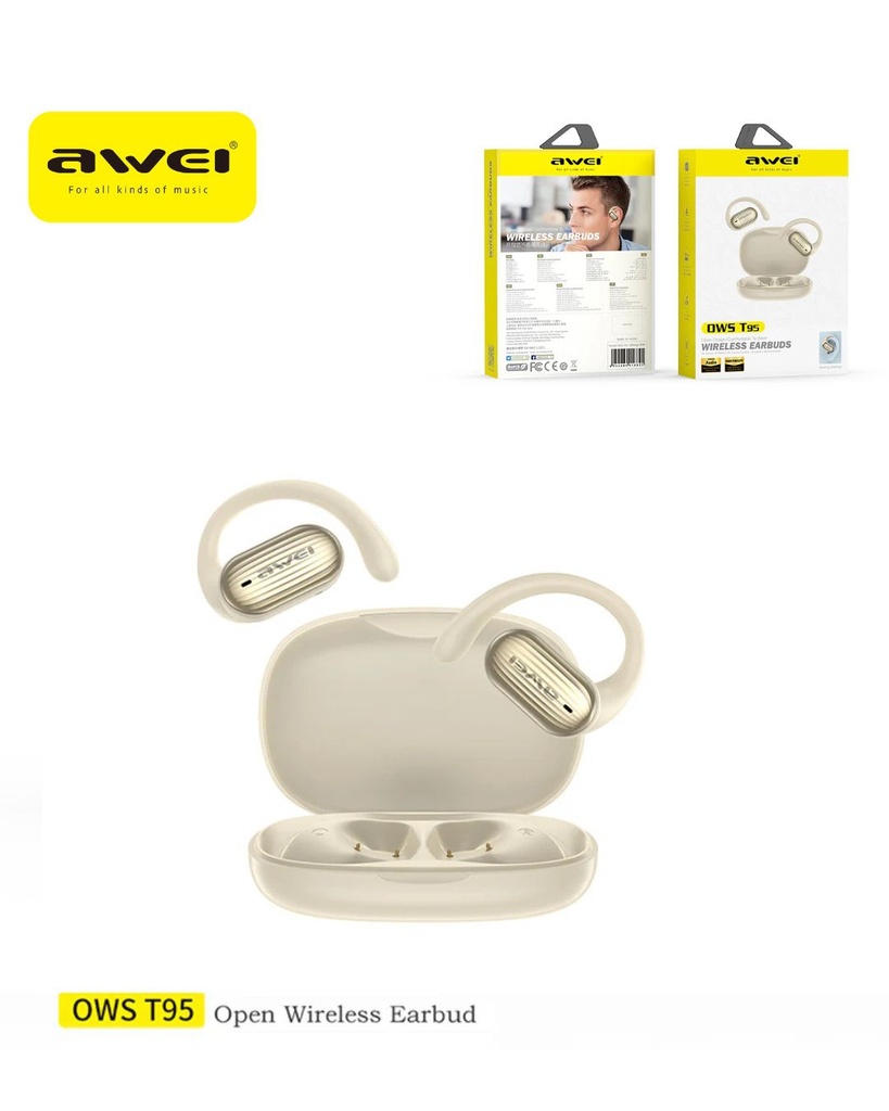 AWEI T95-BE Auricolari OWS Wireless Beige