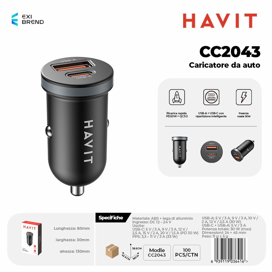 HAVIT CC2043 Caricatore Auto