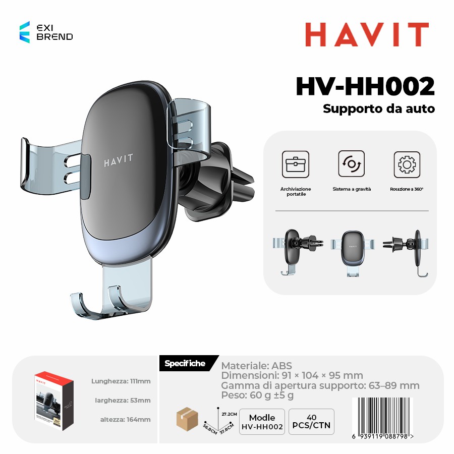 HAVIT HV-HH002 Supporto Auto