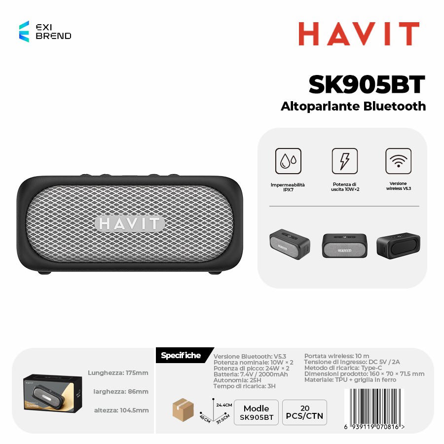 [SK905BT-BK] HAVIT SK905BT-BK Speaker Bluetooth