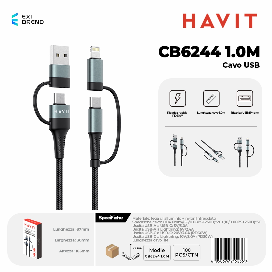 HAVIT CB6244 1.0M Cavo USB