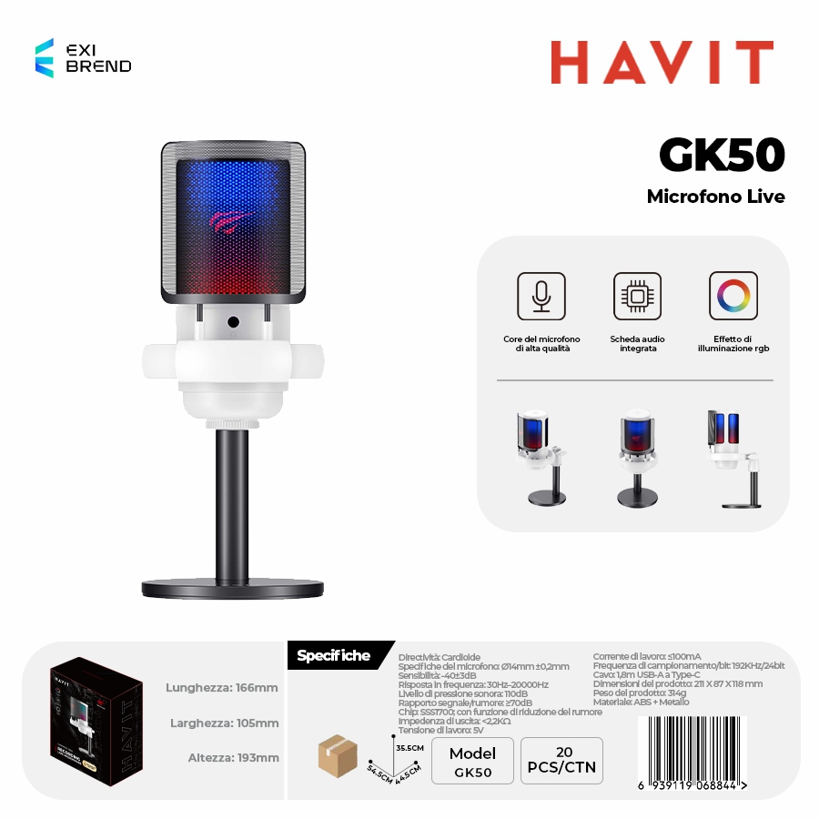 HAVIT GK50 Microfono Live