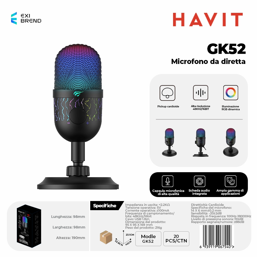 HAVIT GK52 Microfono Live