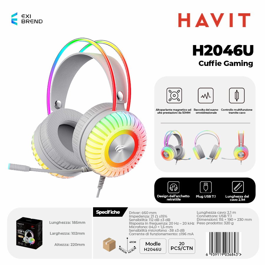 HAVIT H2046U Cuffie Gaming
