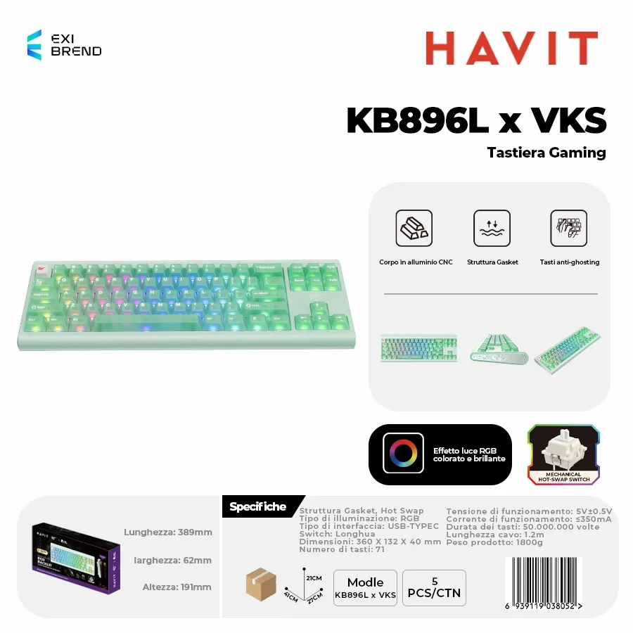 HAVIT KB896L x VKS Tastiera Gaming