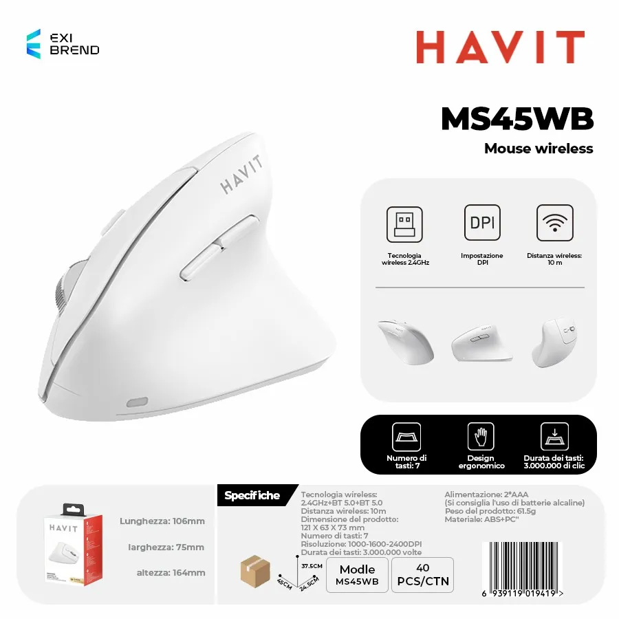 HAVIT MS45WB-WH Mouse Wireless