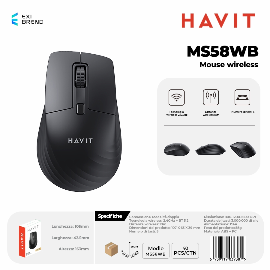 HAVIT MS58WB-BK Mouse Wireless